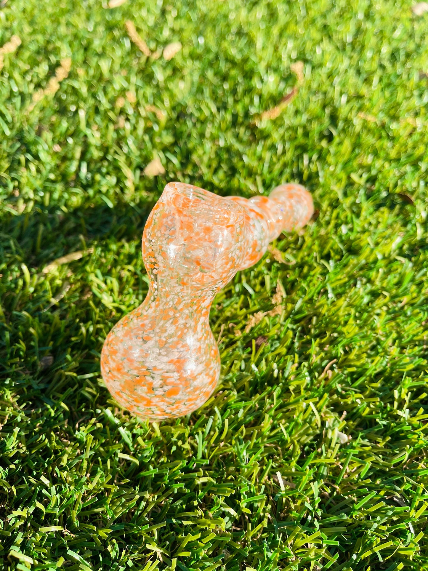 Speckled Orange Glass Pipe