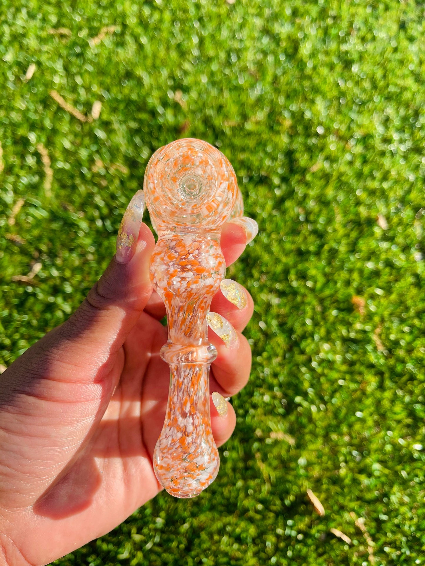 Speckled Orange Glass Pipe